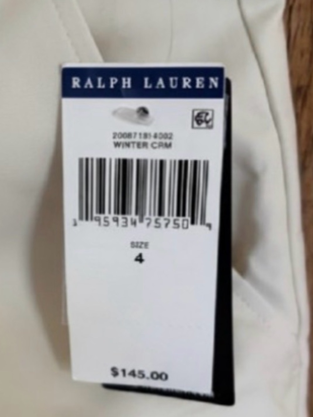 Ralph Lauren Women’s Cream NEW pants
